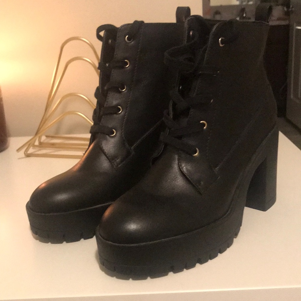 combat heel boots